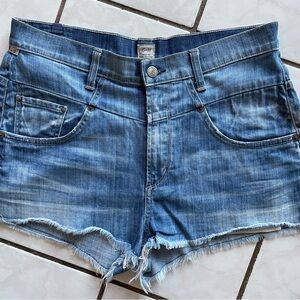 Citizens of Himanity Distressed Denim Cutoff Shorts, midrise sz 31!